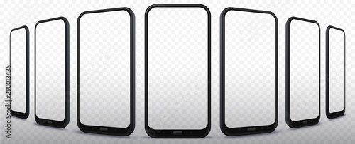 Transparent Mobile Phone Set From Different Angles