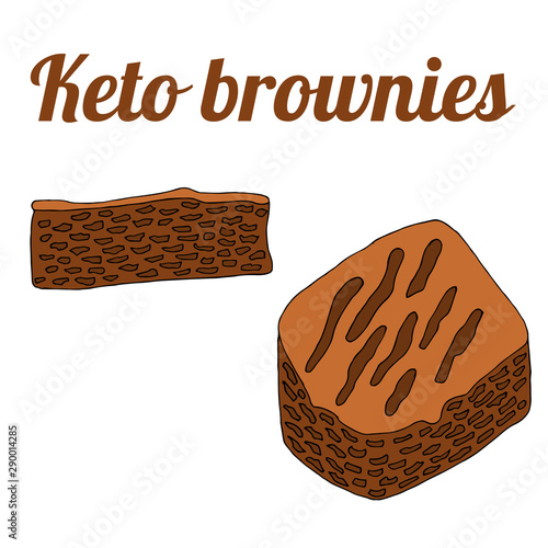 keto brownies for losing weight diet vector illustration