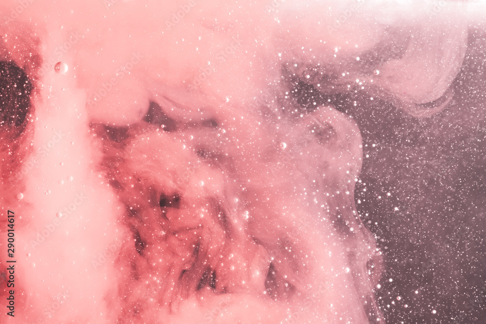 Fototapeta premium Pink smoke on starry night stars