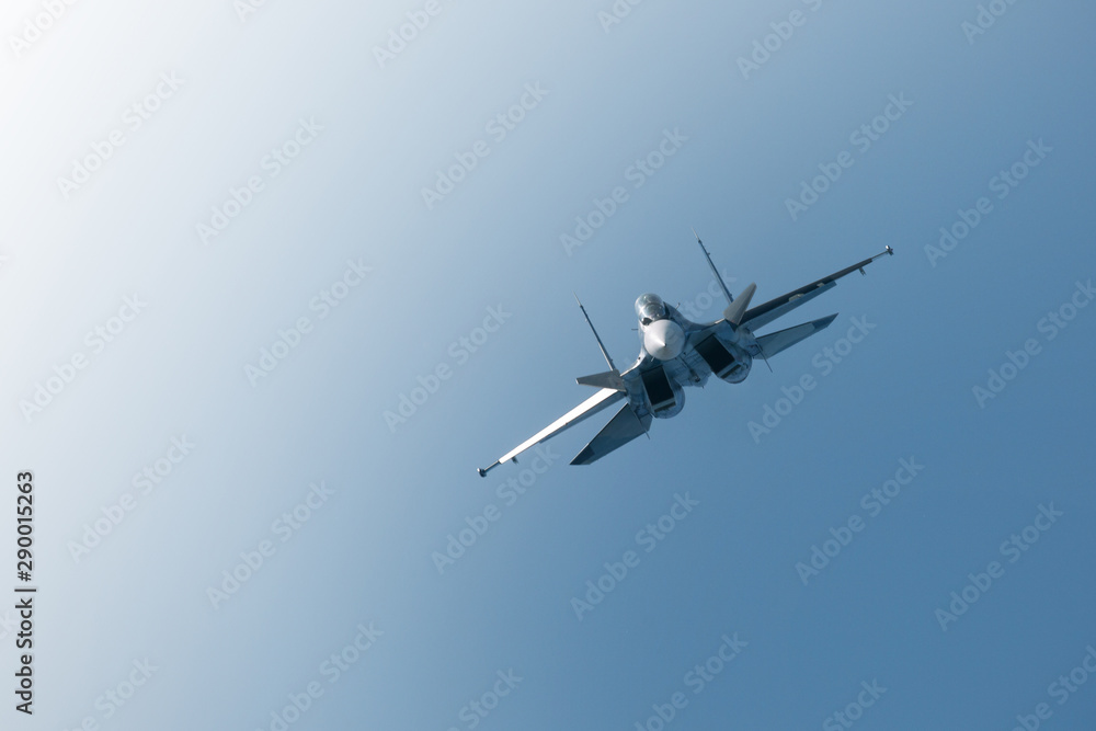 Modern jet fighter at the sky Modern jet fighter at the sky