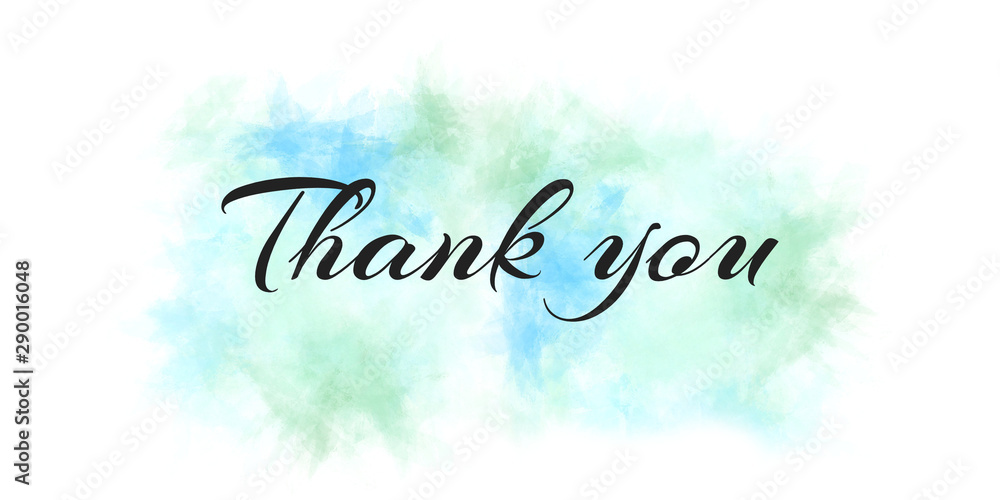 thank you inscription on watercolor stain. Stock Illustration | Adobe Stock