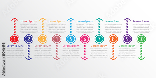 Vector infographic templates used for detailed reports. All 10 topics.