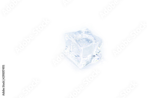 one ice cubes on white background.
