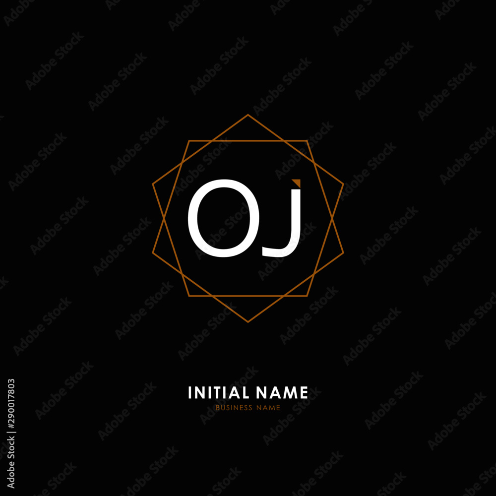 Obraz O J OJ Initial logo letter with minimalist concept. Vector with scandinavian style logo.