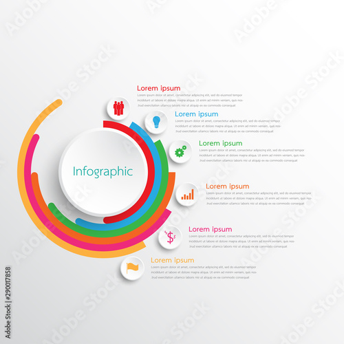 Vector infographic templates used for detailed reports. All 6 topics.