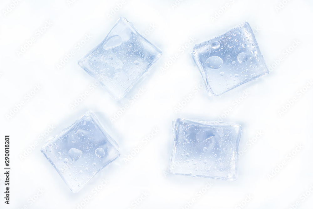 Obraz premium group ice cubes on white background.