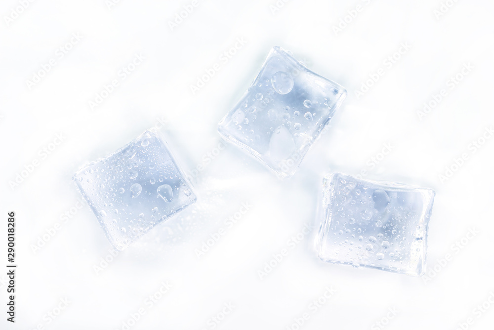 Obraz premium group ice cubes on white background.