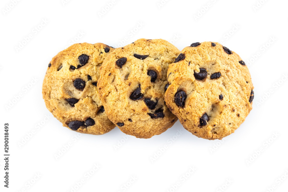 three cookie chocolate on white background. three cookie chocolate on white background.