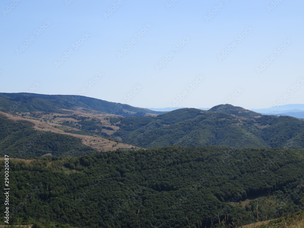 Mountain landscape viewed from the top Golija Serbia ideal hiking place not so steem