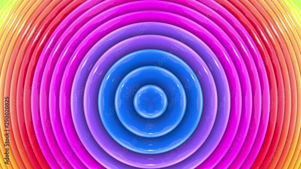 Abstract 3d seamless bright rainbow colors background in 4k. Multicolored gradient stripes move cyclically in simple cartoon creative style. Looped smooth animation. Abstract 3d seamless bright rainbow colors background in 4k. Multicolored gradient stripes move cyclically in simple cartoon creative style. Looped smooth animation.