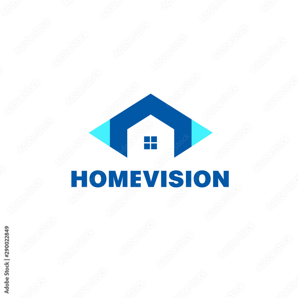Vector logo design template. Abstract eye and house logo combination. 