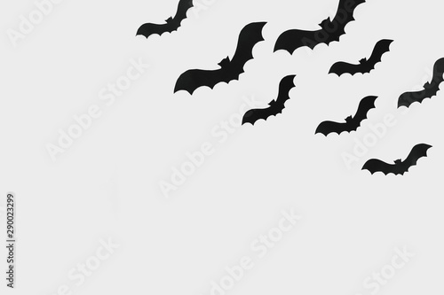 Vászonkép Flying bats cut out of paper