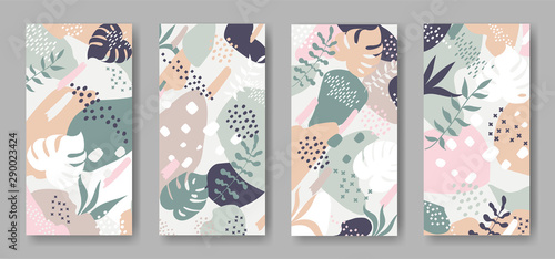 Set of vector banners with abstract ornament	