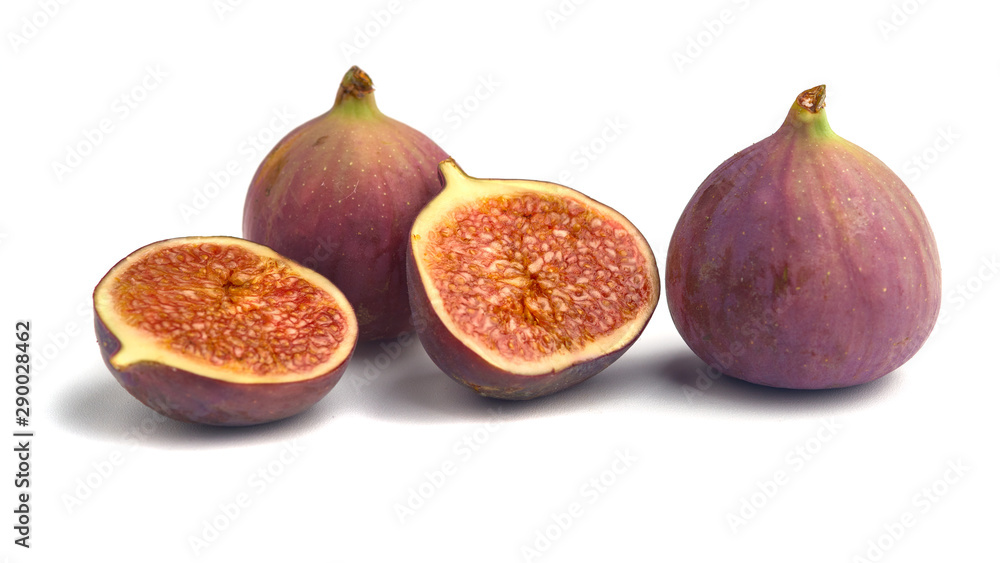 fig fruit, sliced fig fruit isolated on a white background fig fruit, sliced fig fruit isolated on a white background
