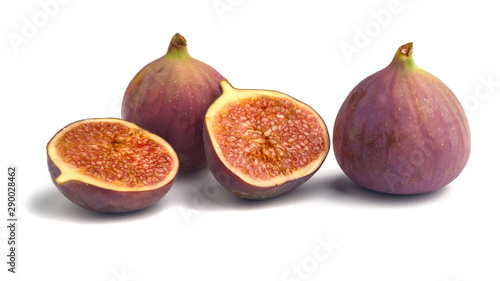 fig fruit, sliced fig fruit isolated on a white background
