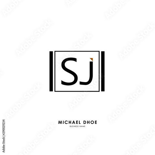 S J SJ Initial logo letter with minimalist concept. Vector with scandinavian style logo.