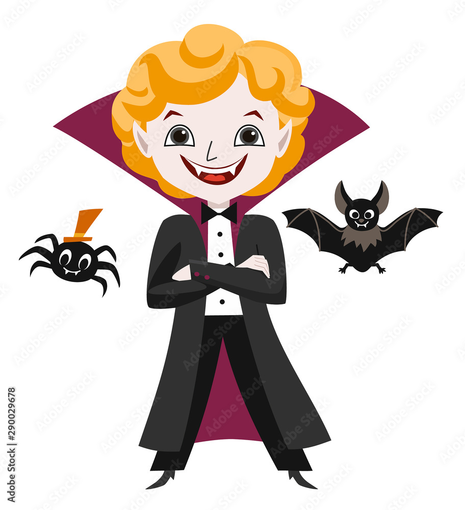 Halloween collection. Cute vampire, spider and bat. Vector illustration. Halloween collection. Cute vampire, spider and bat. Vector illustration.