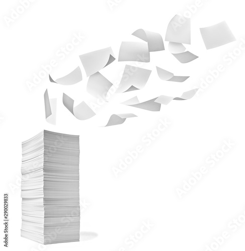 paper stack pile fplying office paperwork busniess education