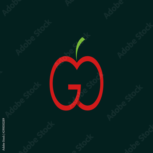 Letter G Apple Fruits Creative Icon Logo Design Template Element Vector Illustration
