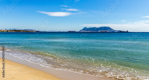 Fototapeta Naklejka Na Ścianę i Meble -  Bay of Algeciras, in the background the Rock of Gibraltar