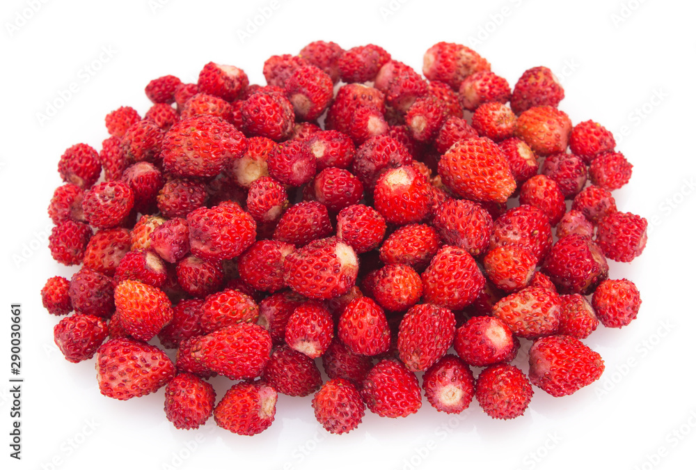 Wild strawberries on white background Wild strawberries on white background