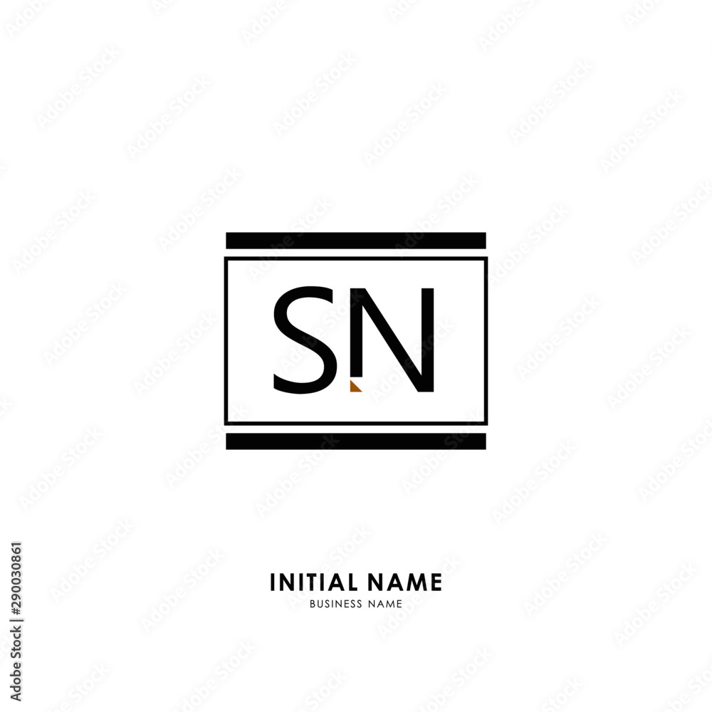 Fototapeta premium S N SN Initial logo letter with minimalist concept. Vector with scandinavian style logo.