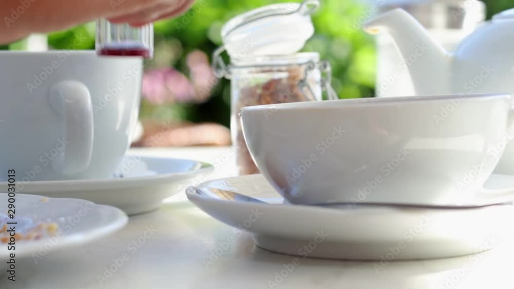 Hourglass gets flipped around to time the steeping tea / 40% Slowmotion Hourglass gets flipped around to time the steeping tea / 40% Slowmotion