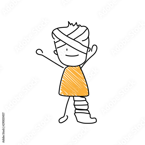 Character with injured emoji
