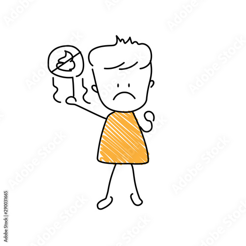 Character with poo emoji