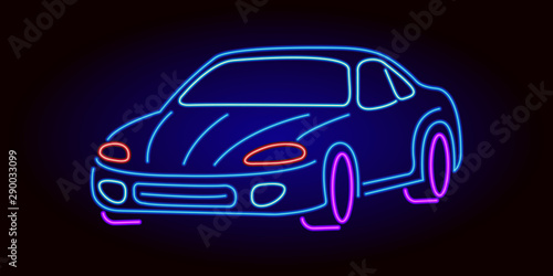 Neon sign car.