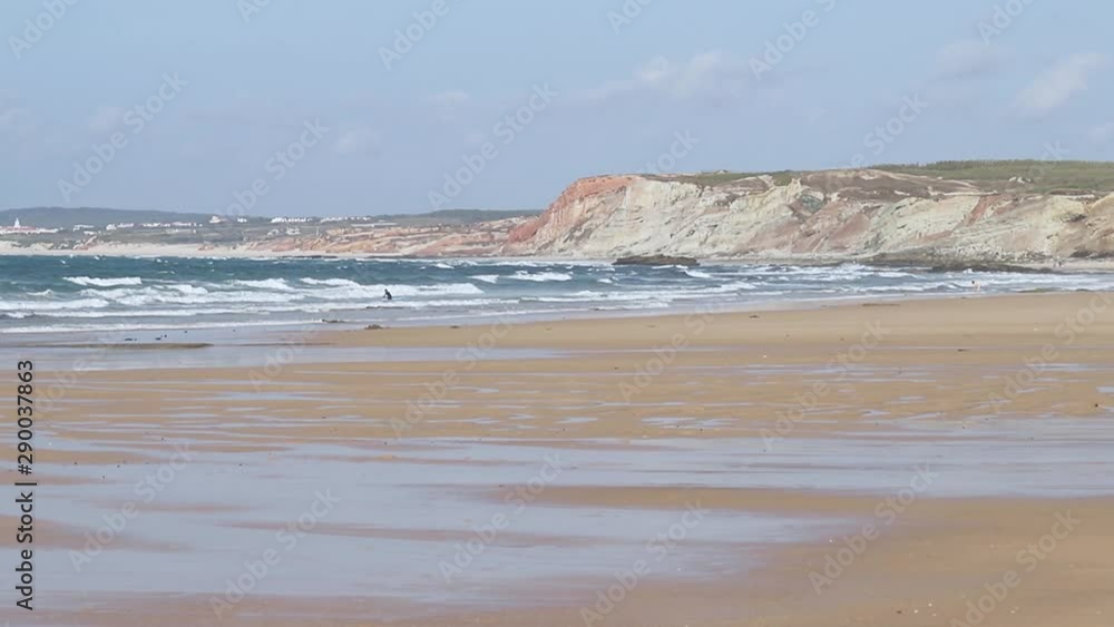 view on beach in Atlantic ocean, Portugal view on beach in Atlantic ocean, Portugal