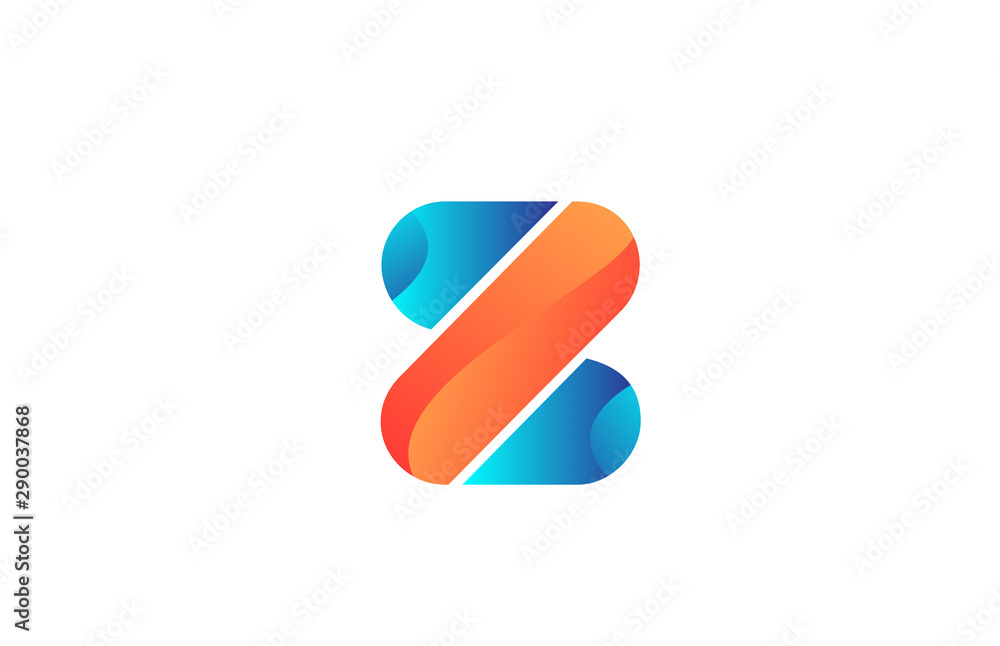icon letter Z orange blue alphabet for company logo design icon letter Z orange blue alphabet for company logo design