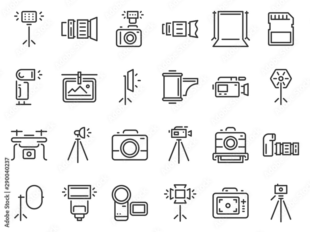 Fotografie Outline photo icons