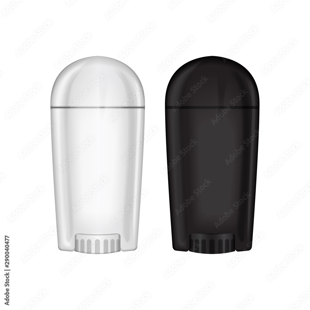 Blank Antiperspirant Bottle Mock up. White and black pack. Product packaging design template Blank Antiperspirant Bottle Mock up. White and black pack. Product packaging design template