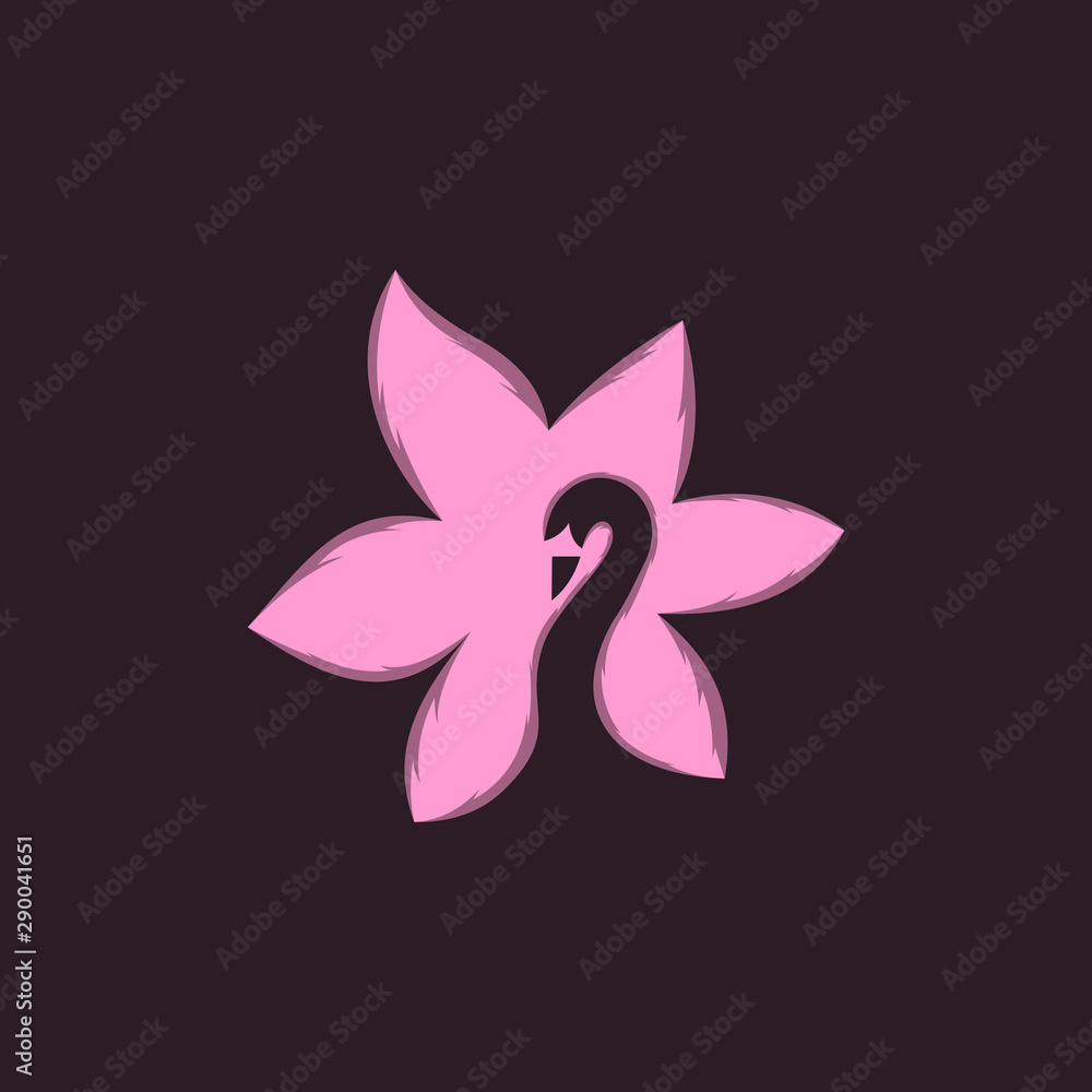 Swan Beauty Flower Creative Icon Logo Design Template Element Vector Illustration Swan Beauty Flower Creative Icon Logo Design Template Element Vector Illustration