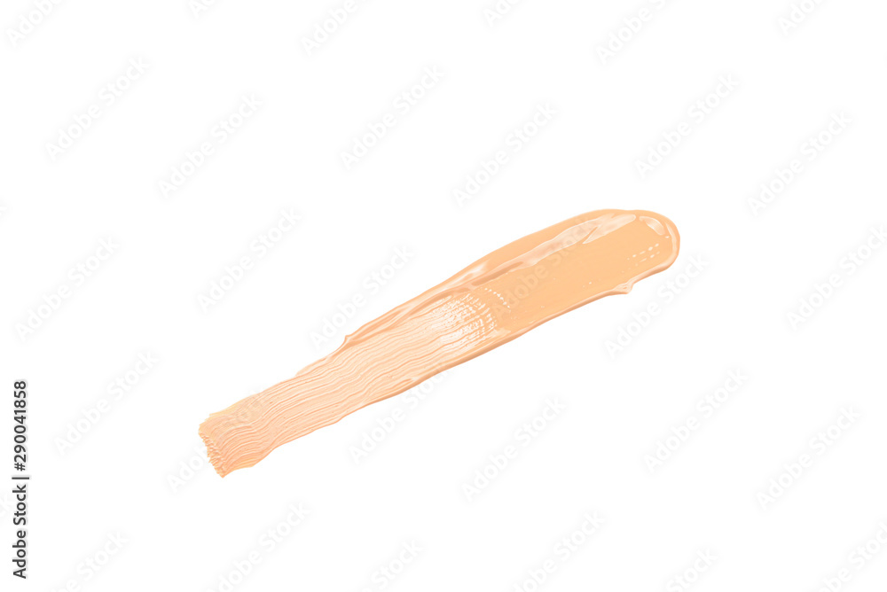 Liquid foundation smudge isolated on white background. Close Up of makeup cream sample. Liquid foundation smudge isolated on white background. Close Up of makeup cream sample.