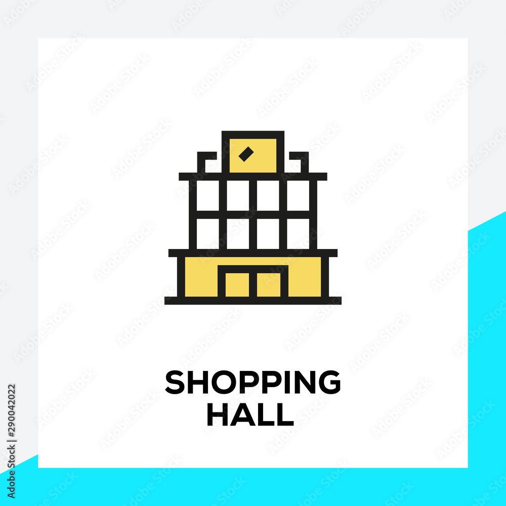 SHOPPING HALL LINE ICON SET SHOPPING HALL LINE ICON SET