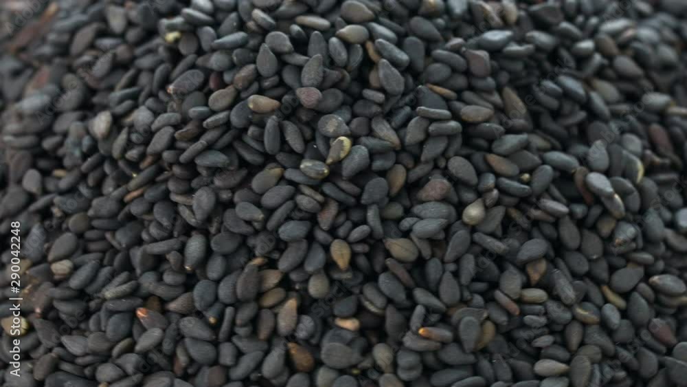 rotation black sesame close up rotation black sesame close up