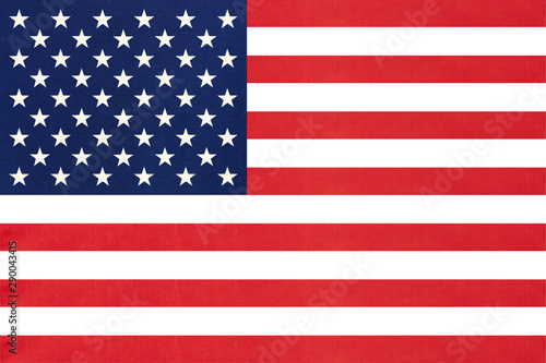 United states of America national fabric flag textile background. Symbol of international world American country.