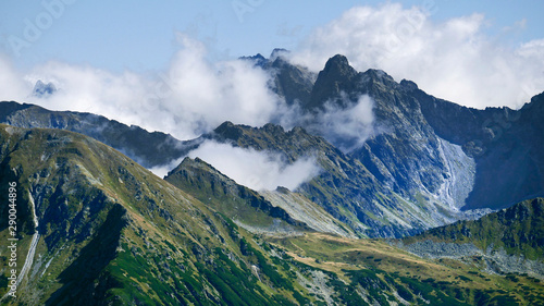 Tatry Wysokie - widok z Czerwonych Wierchów na Cubrynę, Mięguszowieckie Szczyt, Rysy, Gerlach, Szpiglasowy Wierch, Szpiglasową Przełęcz, Miedziane, Zawory photo