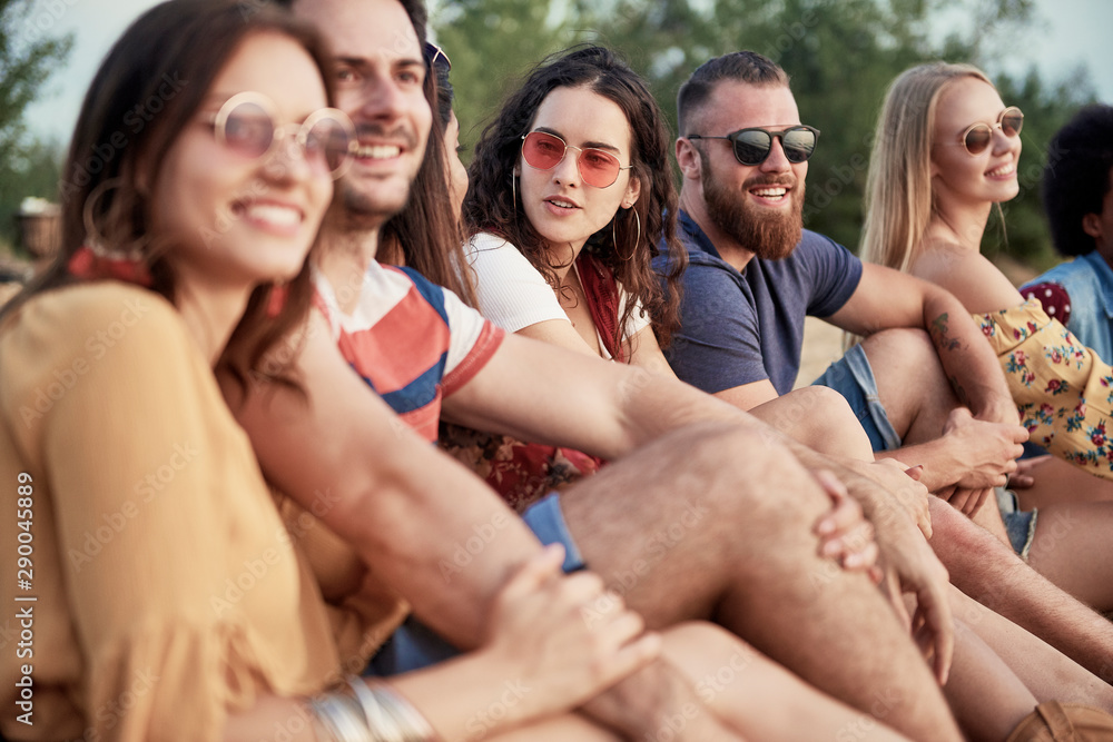 Friends spending good time together outside Friends spending good time together outside