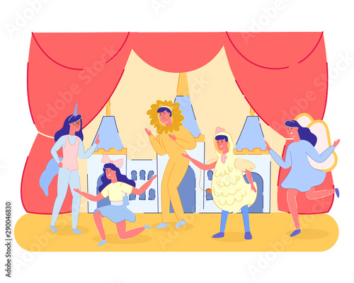Group of Kids Theater Performance Show on Scene