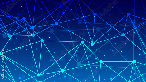 Blue Futuristic Technology with Web mesh Background © LeoSubtle