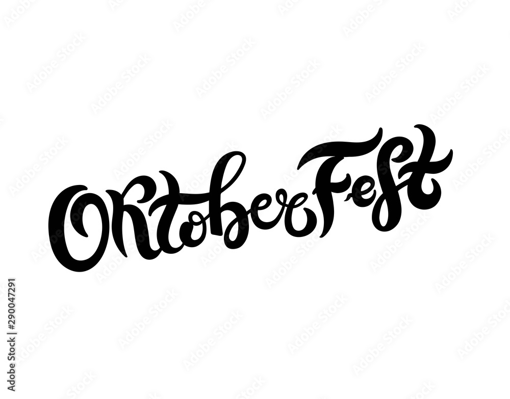 Oktoberfest. Logo for Beer Festival in Bavaria. Hand drawn lettering. Vector illustration