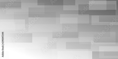 Abstract background of intersecting rectangles consisting of dots, in gray colors