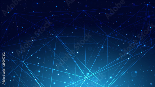 Blue Futuristic Technology with Web mesh Background