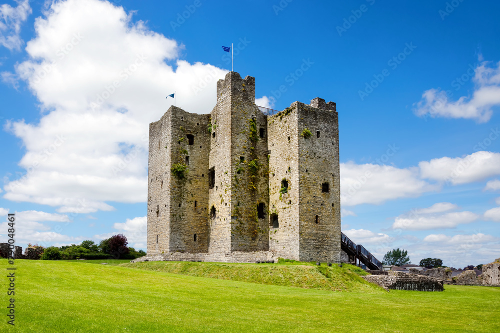 A panoramic view of Trim castle in County Meath on the River Boyne, Ireland. It is the largest Anglo-Norman Castle in Ireland A panoramic view of Trim castle in County Meath on the River Boyne, Ireland. It is the largest Anglo-Norman Castle in Ireland