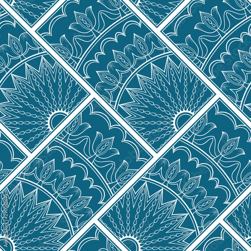 Line art seamless pattern for fabric or wrapping paper. Background with hand-drawn elements
