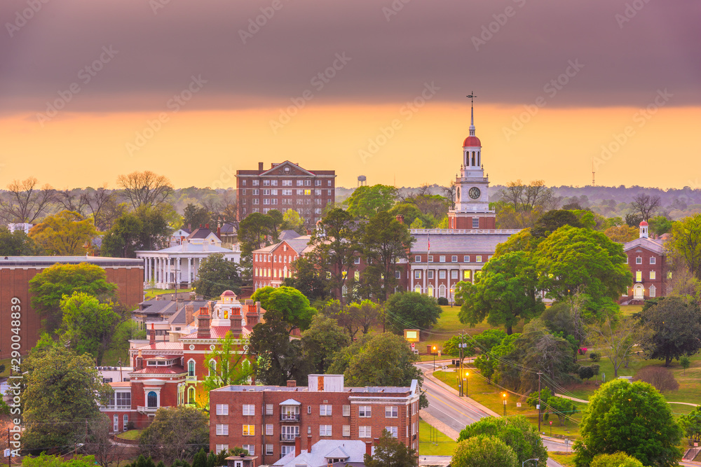 Macon, Georgia, USA historic downtown skyline at dusk. Stock Photo