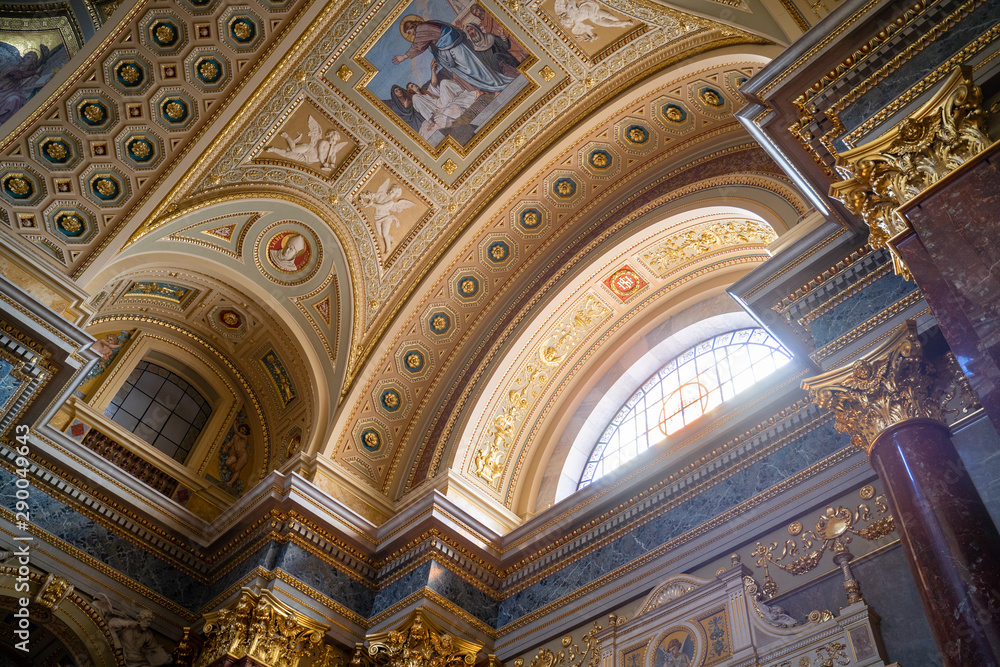 Basilica of St. Stefan, Budapest, Hungary. Church interior